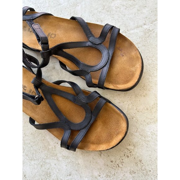 Naot Womens Strappy Black Leather Sandals Size 41 EU - Picture 2 of 10
